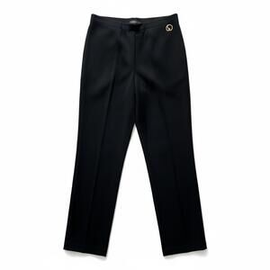 St John Basics Black Knit Pants Wool Blend Straight Leg Quiet Luxury 8